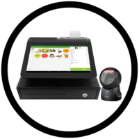 BUNDLE - tapShops D1 Counter Top Point of Sale with built-in Thermal Printer plus  Cash Drawer & Scanner